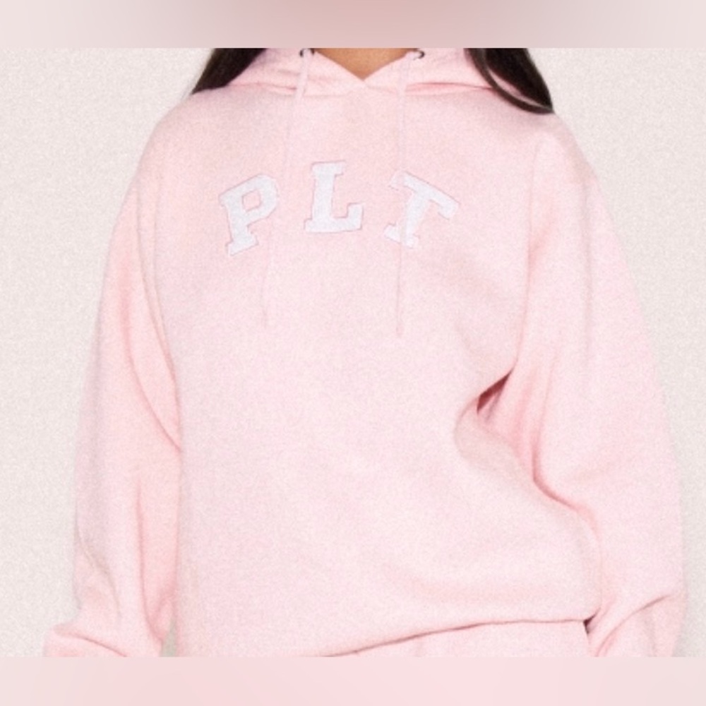 PrettyLittleThing Pink Logo Oversized Hoodie
